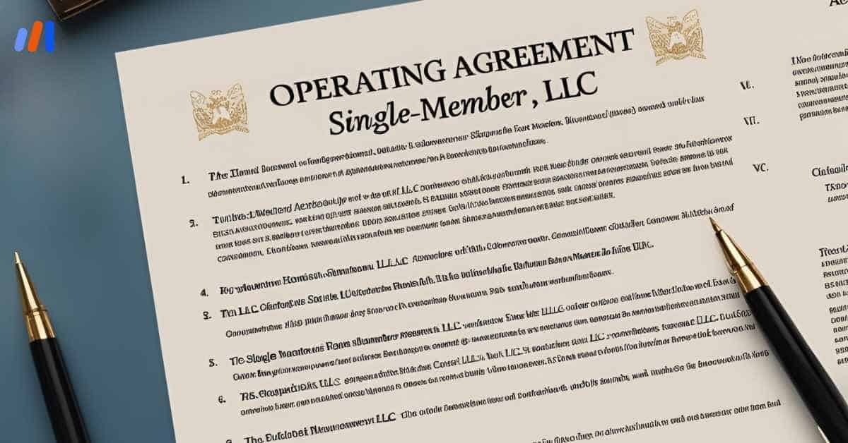 operating agreement for single member llc
